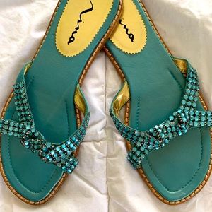 Nina Rhinestone Embellished Slides w/ Original Slides